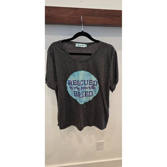 Southern Girl Tops - Southern Girl "Rescued Is My Favorite Breed" Graphic Tee Short Sleeve